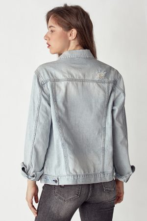 Stilla | Distressed Button Up Jacket