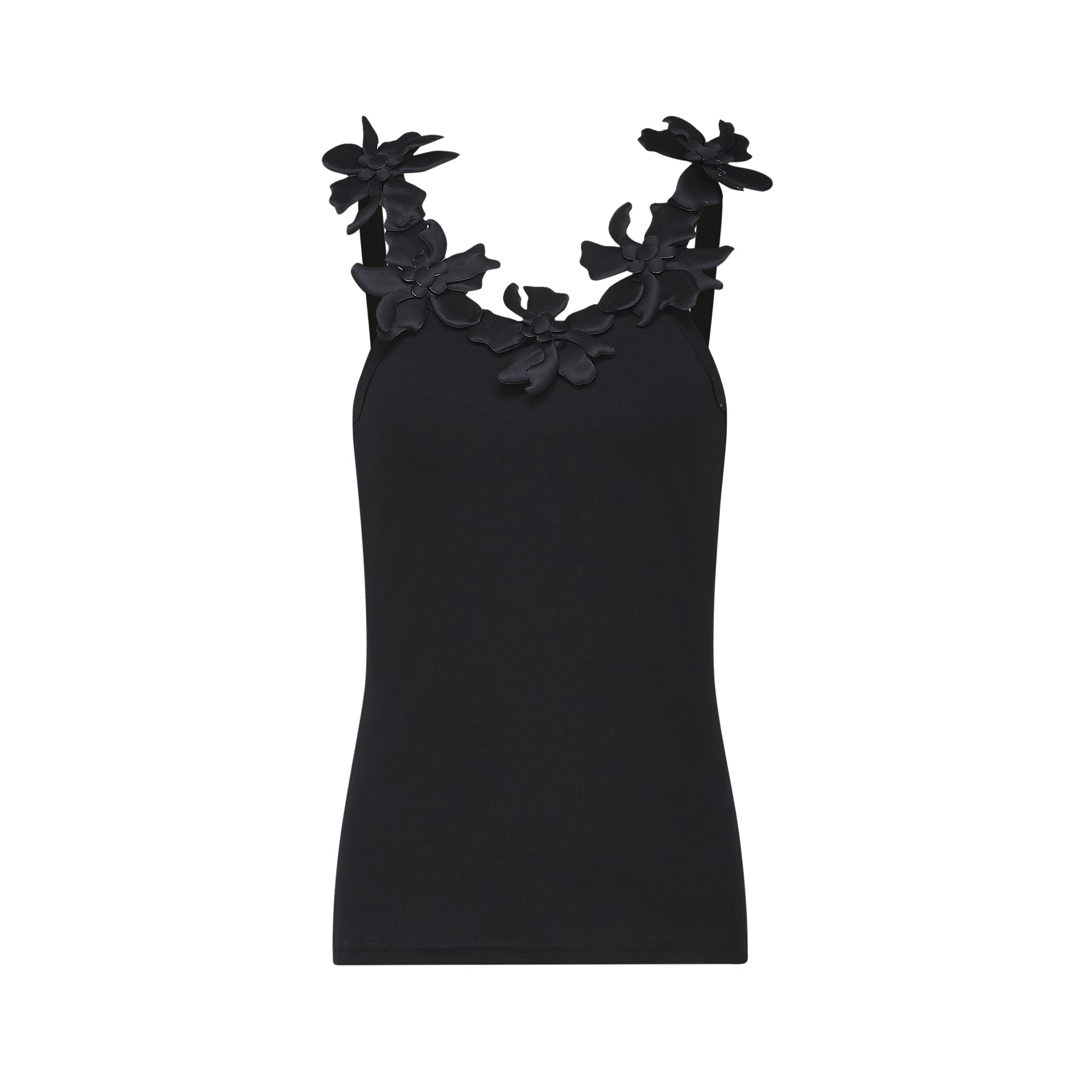 Stilla | Sort Faux Blomst Top på udsalg