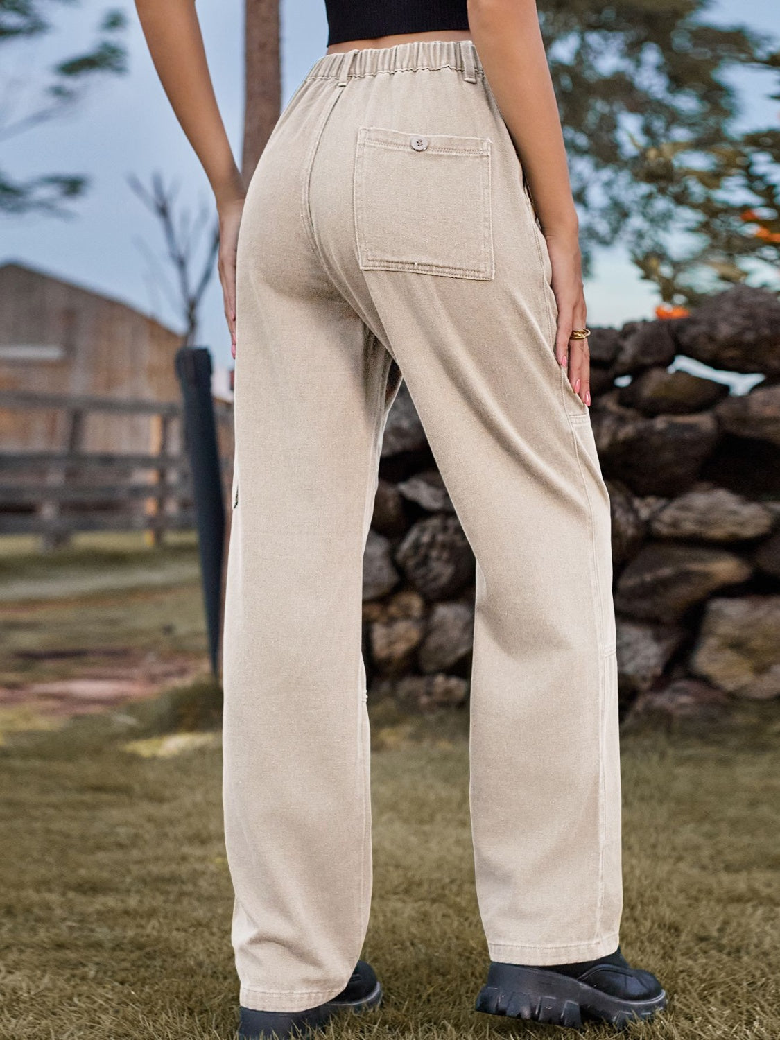 Stilla | Talje Cargo Straight Jeans Online