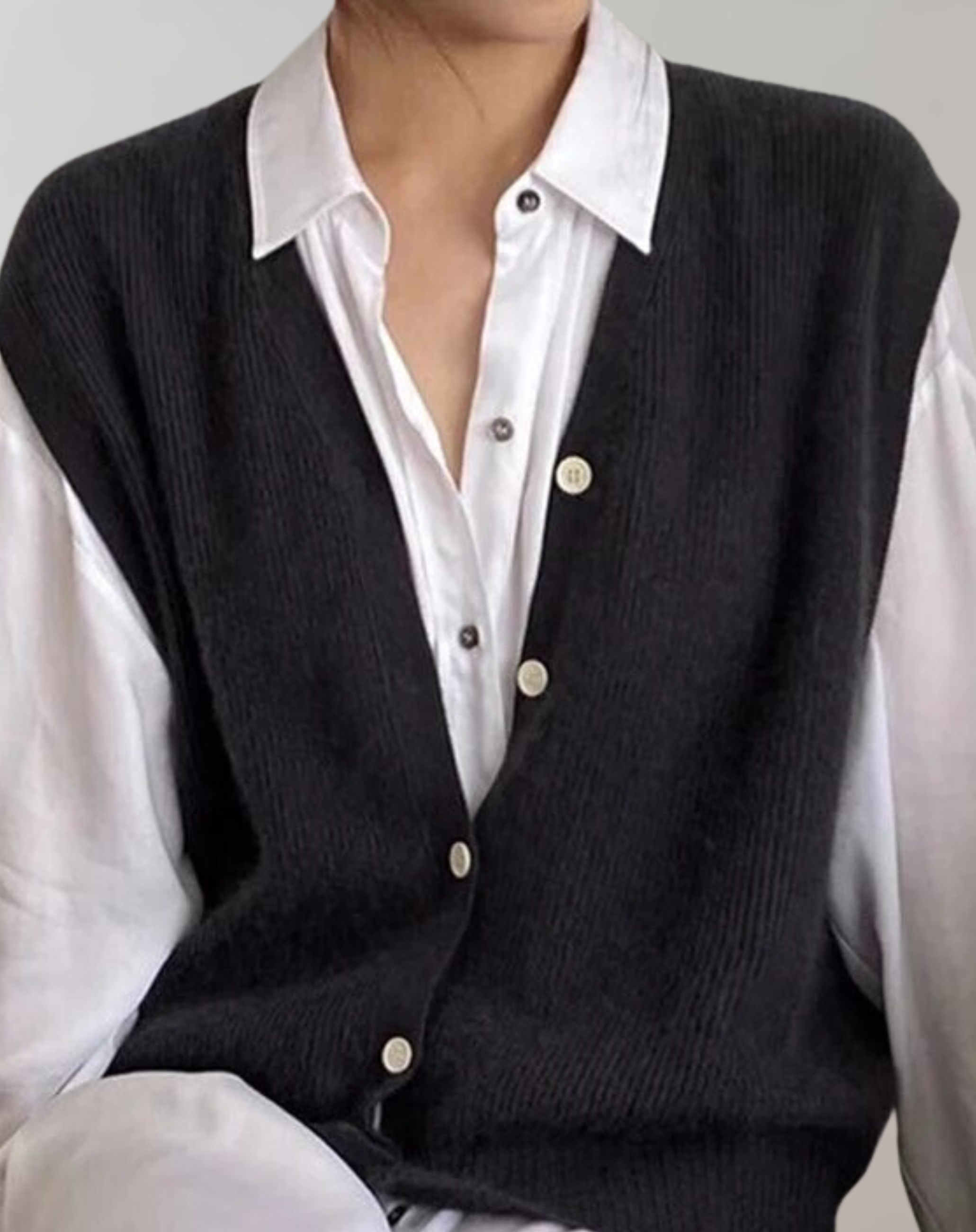 Stilla | Casual Strikvest Med Knapliste Online salg