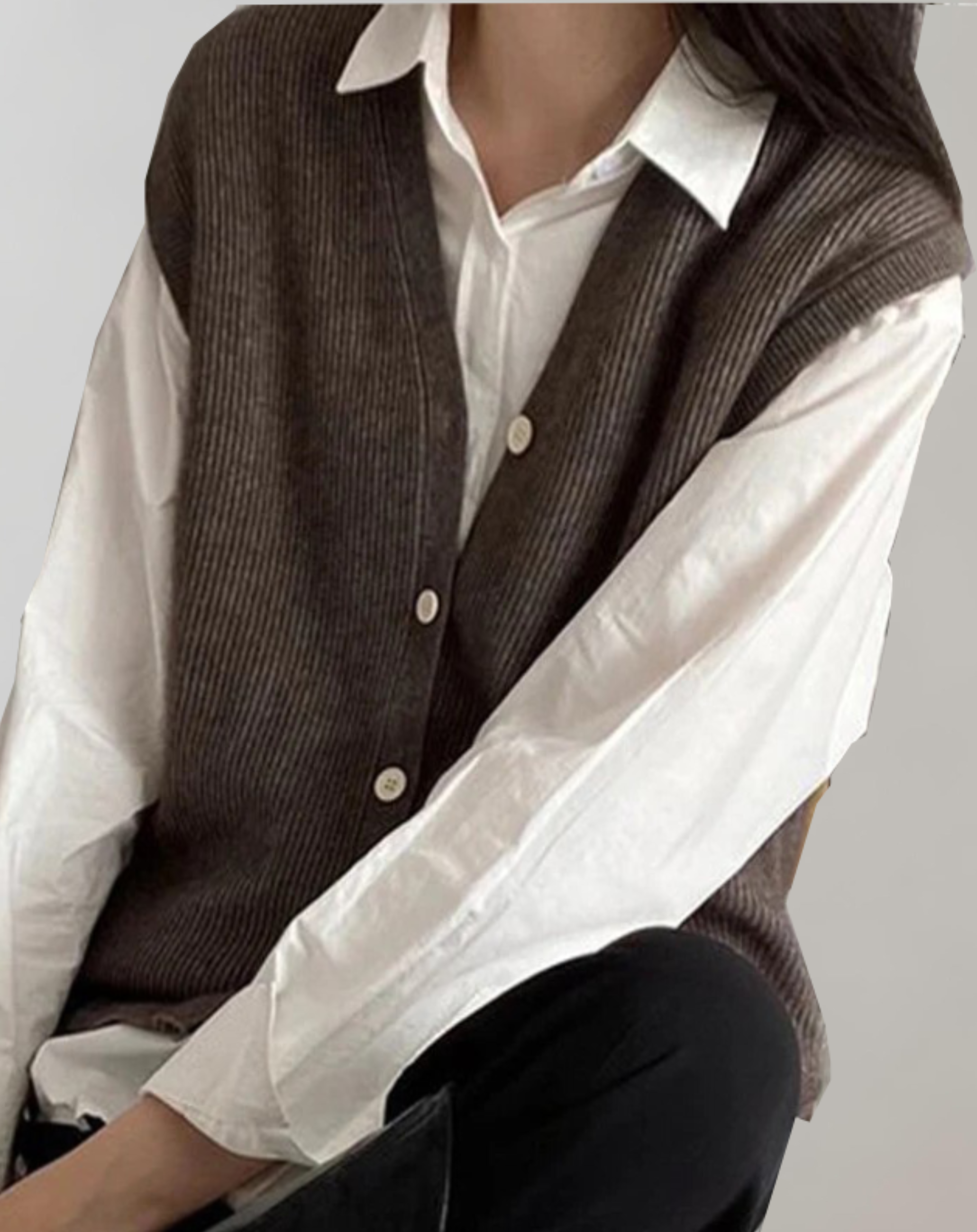 Stilla | Casual Strikvest Med Knapliste Online salg