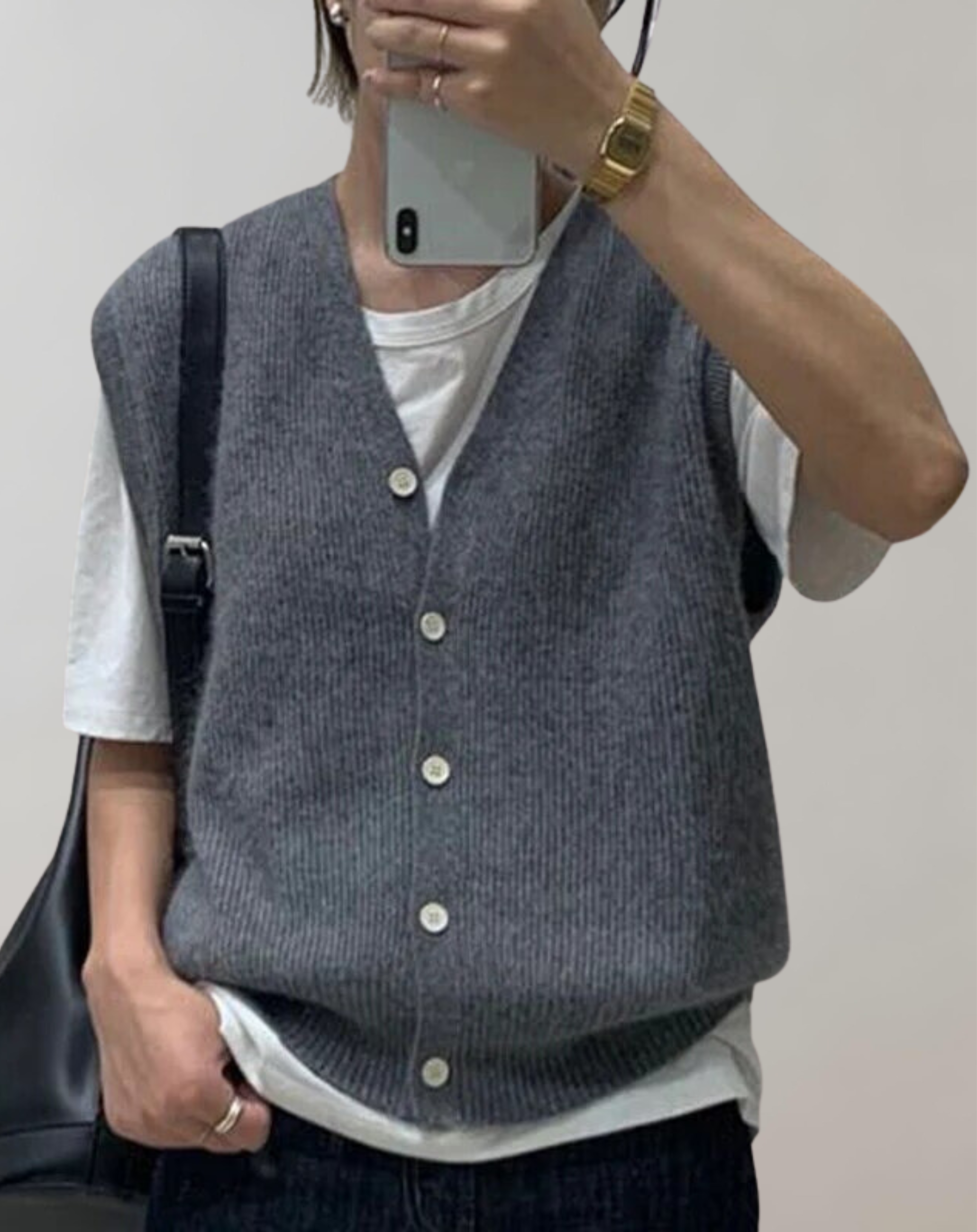 Stilla | Casual Strikvest Med Knapliste Online salg