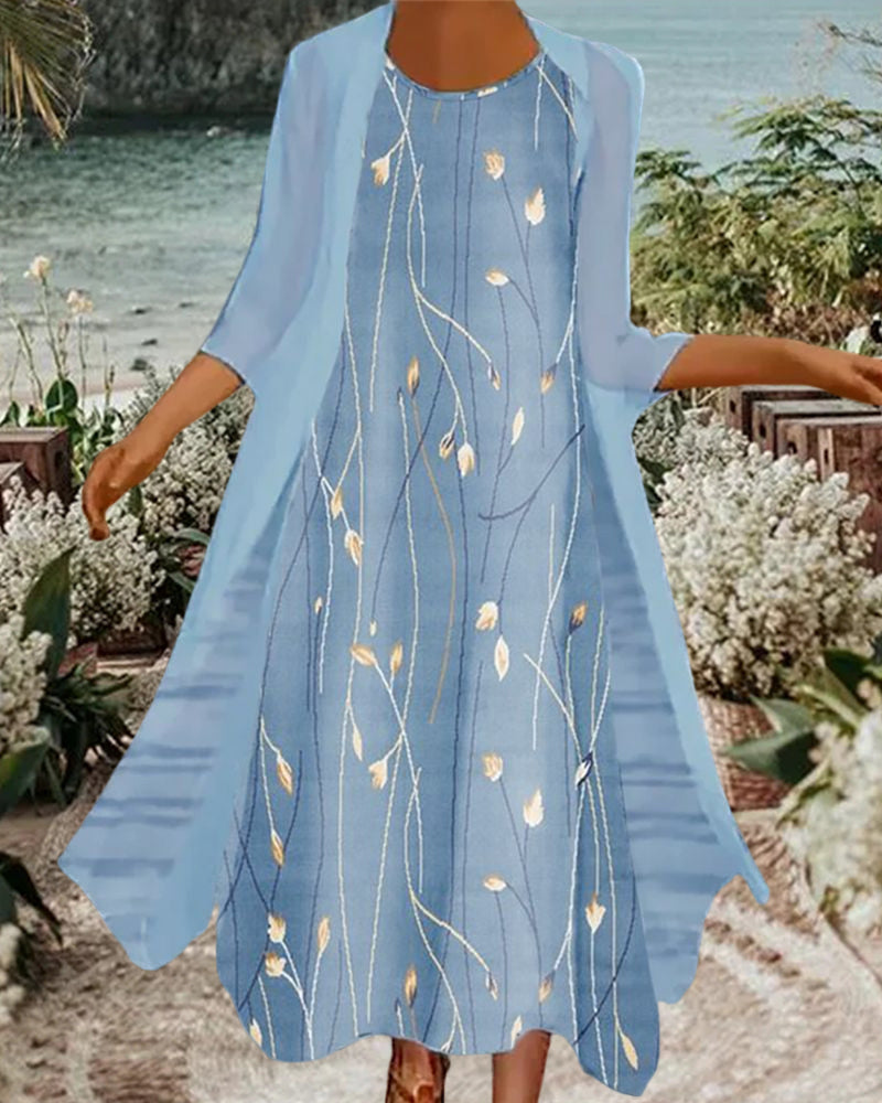 Stilla | Kjole Med Blomsterprint Og 3/4 Ærmer