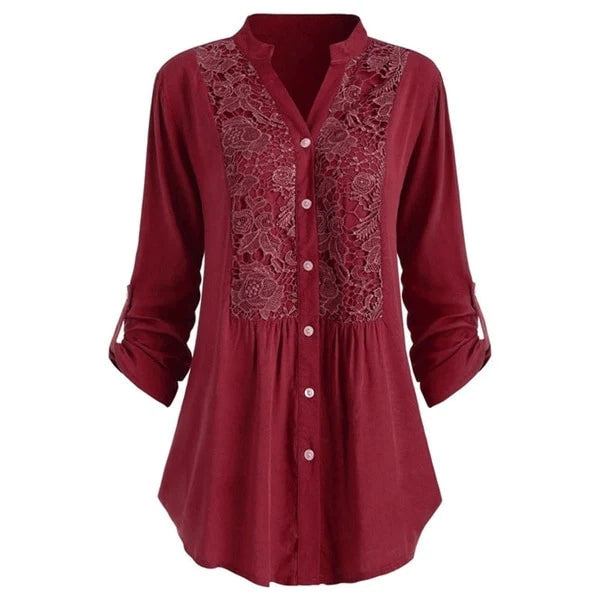 Stilla | Blouse Langærmet Bluse Med Blonde