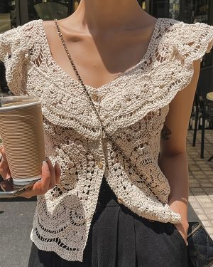 Stilla | Elegant Boho Bluse Med Knaplukning