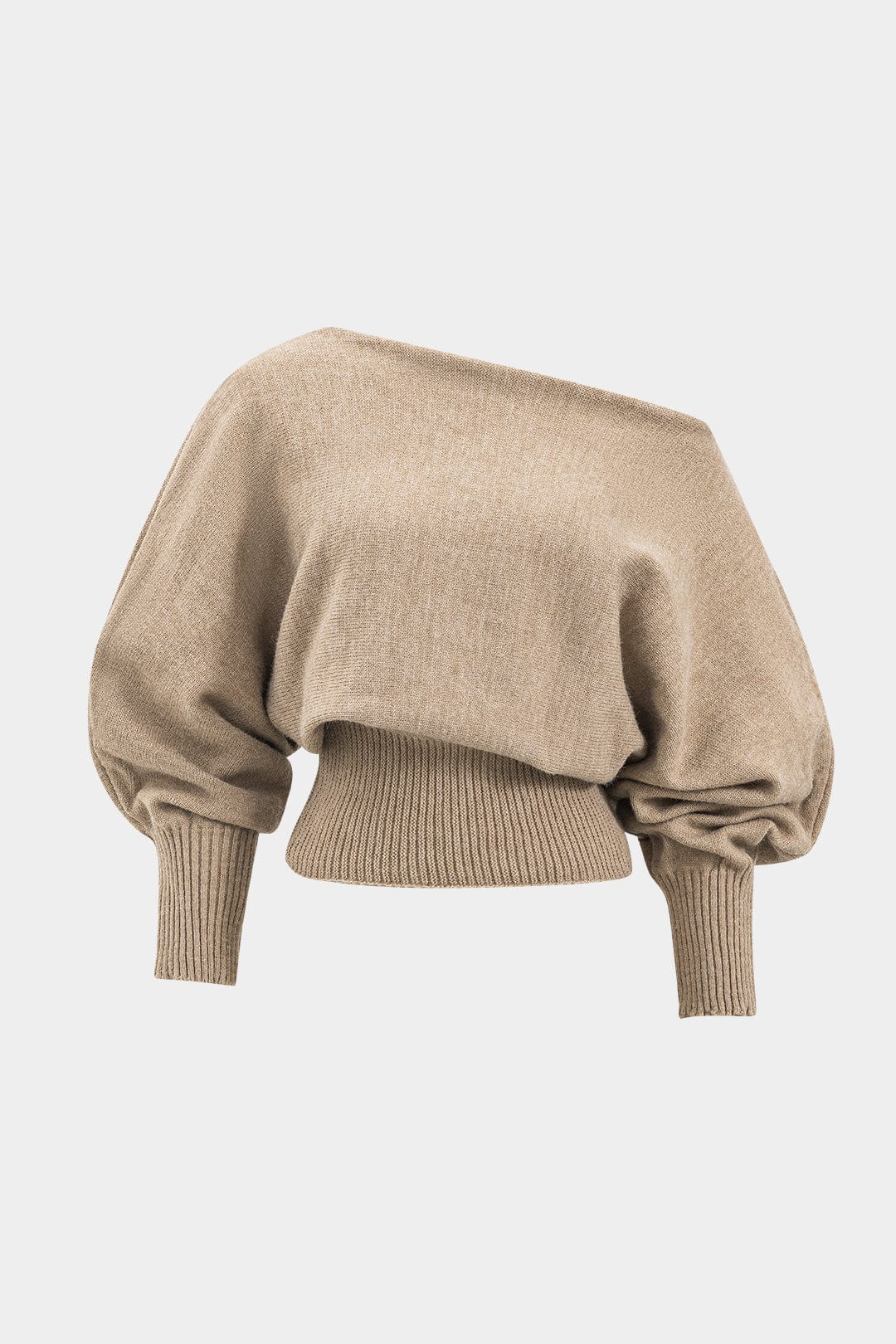 Stilla | Stilfuld Strik to Dels Sæt Med One Shoulder Trøje & Højtaljede Shorts Mode
