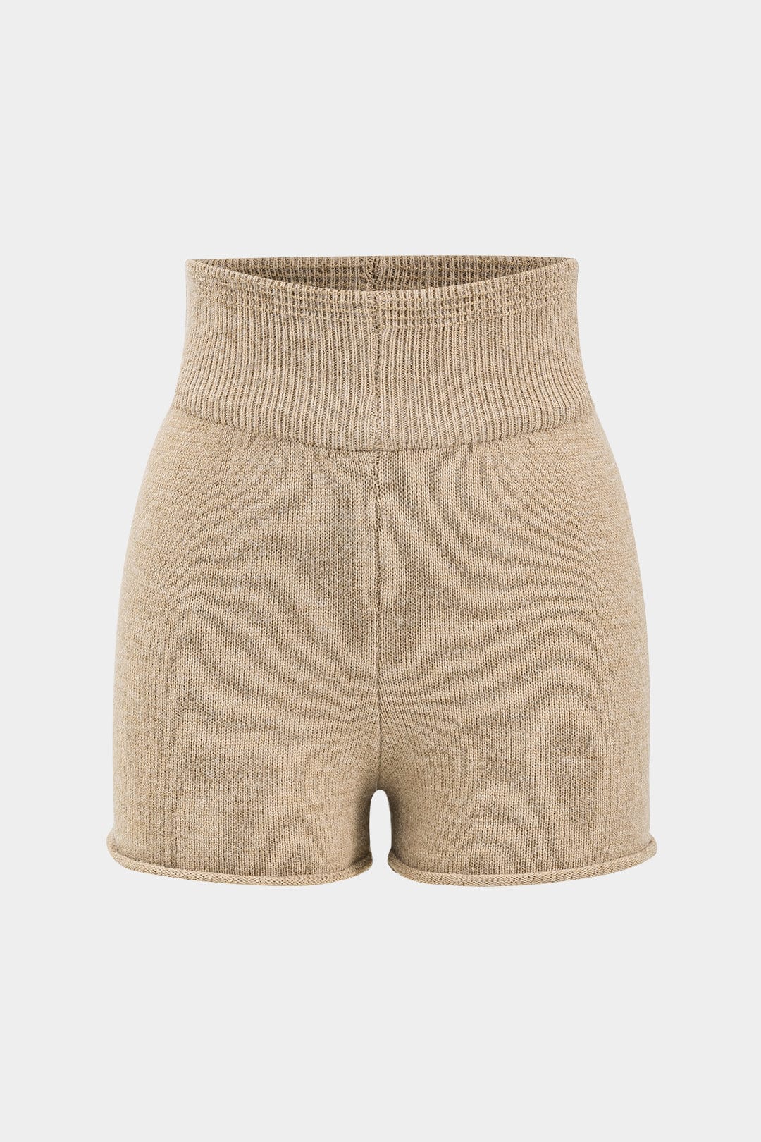 Stilla | Stilfuld Strik to Dels Sæt Med One Shoulder Trøje & Højtaljede Shorts Mode
