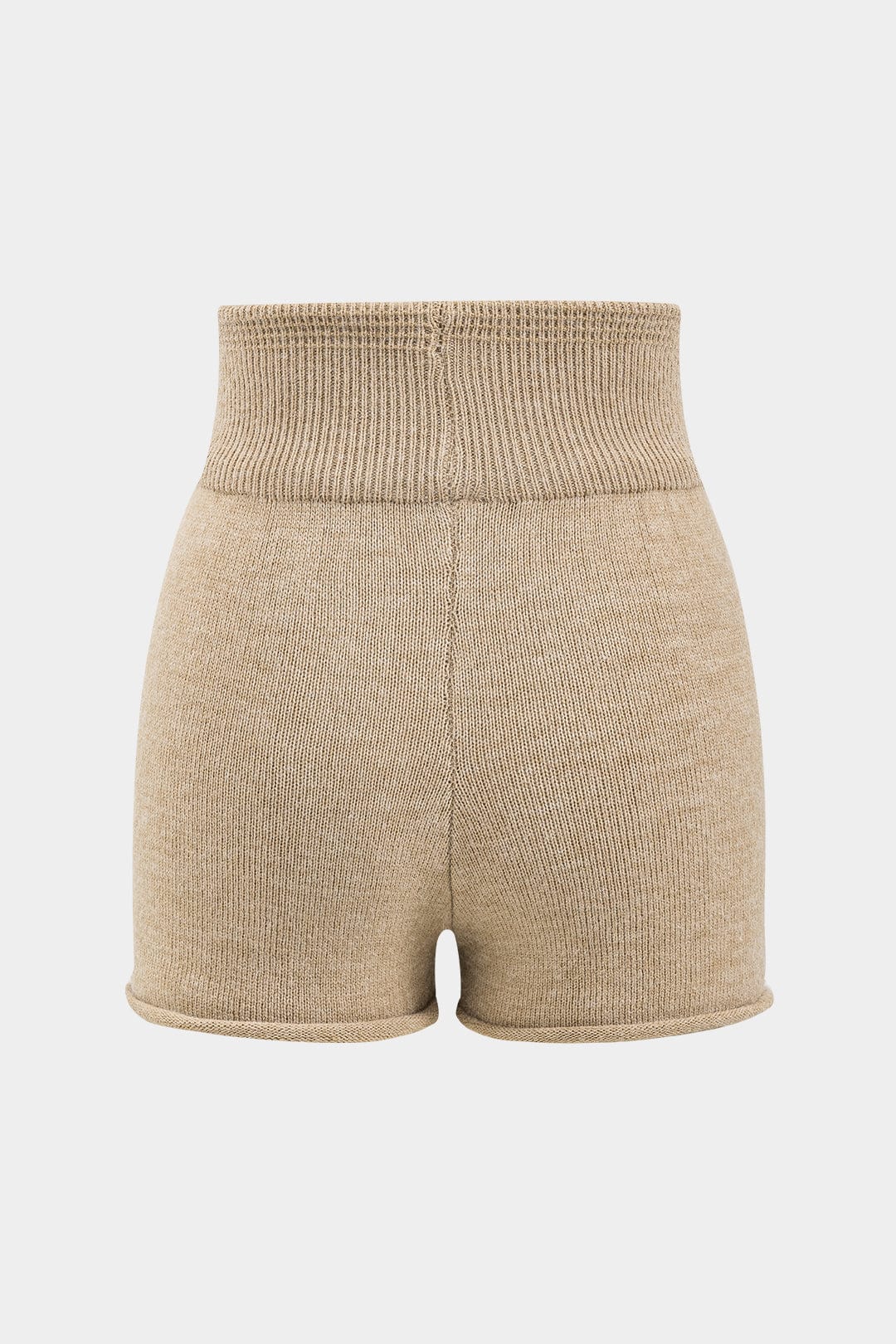 Stilla | Stilfuld Strik to Dels Sæt Med One Shoulder Trøje & Højtaljede Shorts Mode