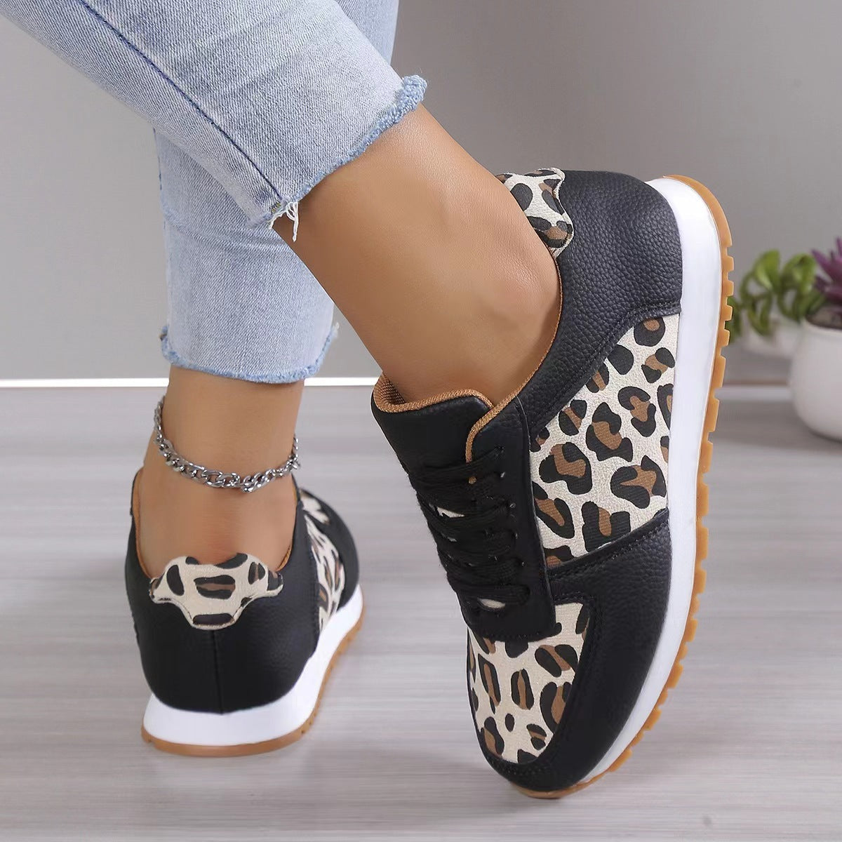 Stilla | Dame Sneakers Med Leopardsmønster Udsalg
