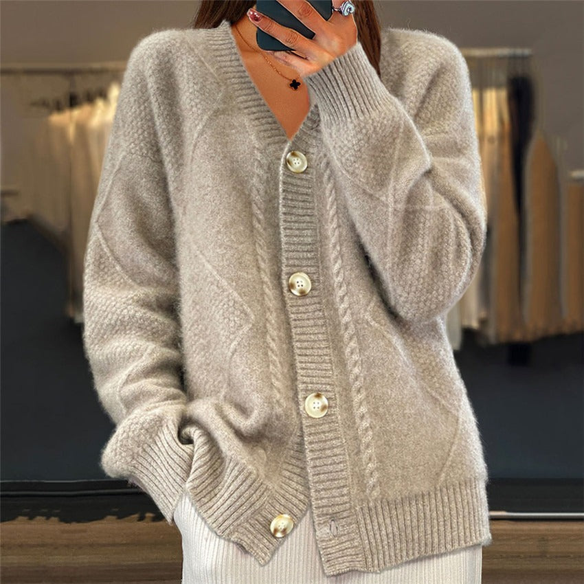 Stilla | Elegante Cardigan med Brokatmønster