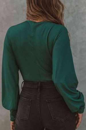 Stilla | Surplice Hals Lantern Ærme Bodysuit