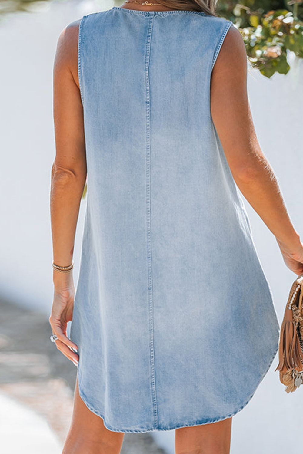 Stilla | Ermløs Denimkjole