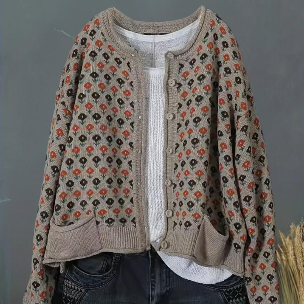 Stilla | Mode Blomstret Cardigan til Kvinder