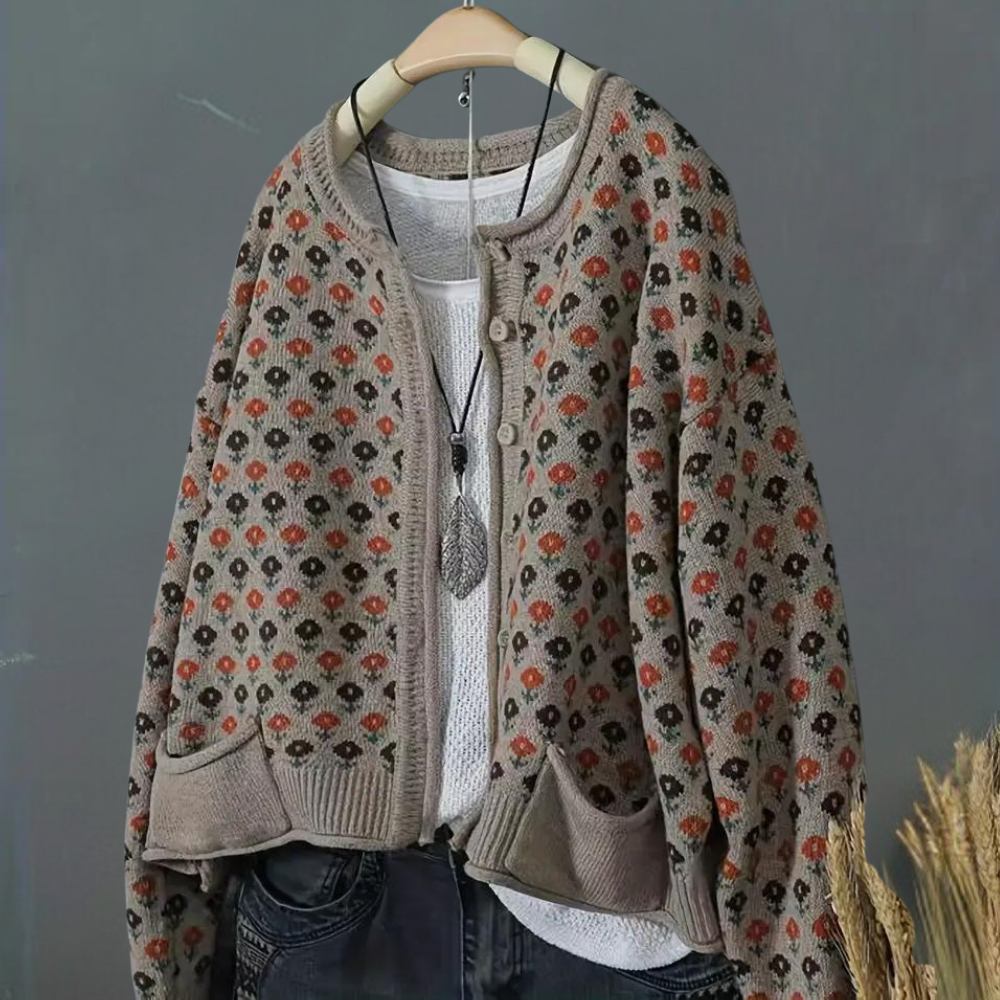 Stilla | Mode Blomstret Cardigan til Kvinder