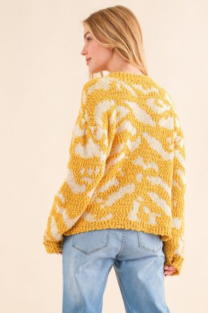 Stilla | The Why Fuld størrelse tekstureret mønster kontrast sweater