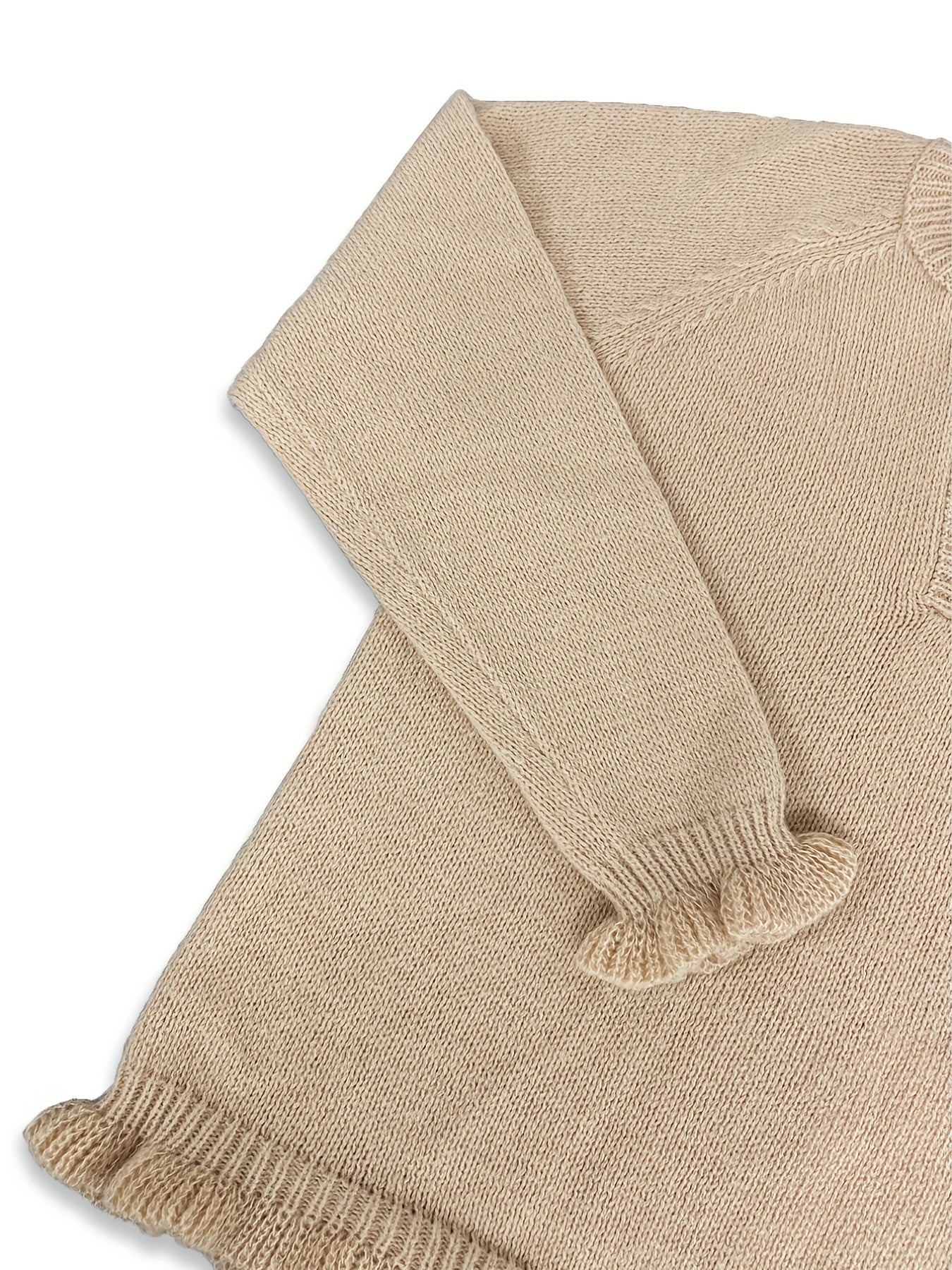 Stilla | V-hals sweater med flæser i bunden med knapper Rabat