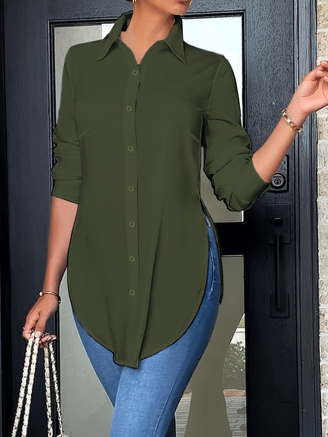 Stilla | Bluse Split Knap Skjorte Online