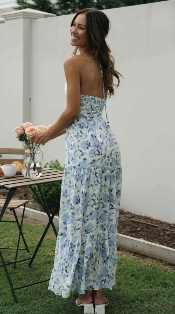 Stilla | Boho Sommerkjole I Silke Gazebo Med Stropper