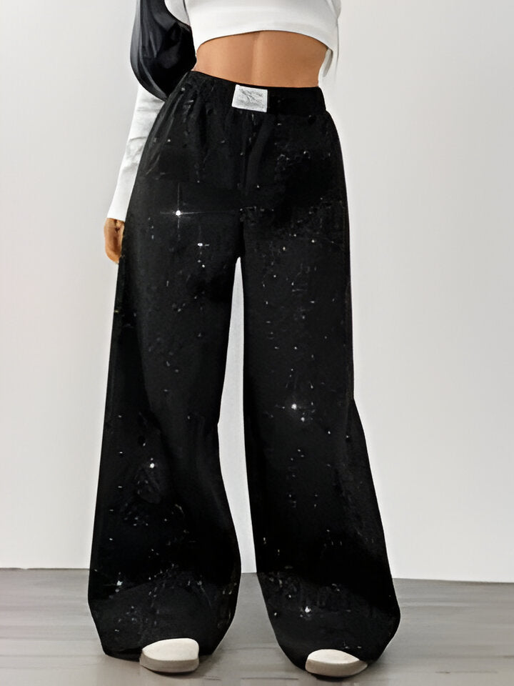 Stilla | Kvinder Casual Stjernespækket Galaxy Print Bred Ben