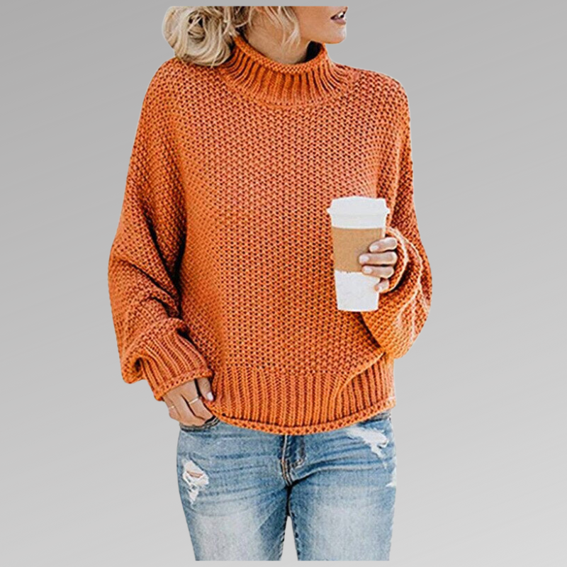 Stilla | Trendig Halvhøj Turtleneck Trøje Til Kvinder