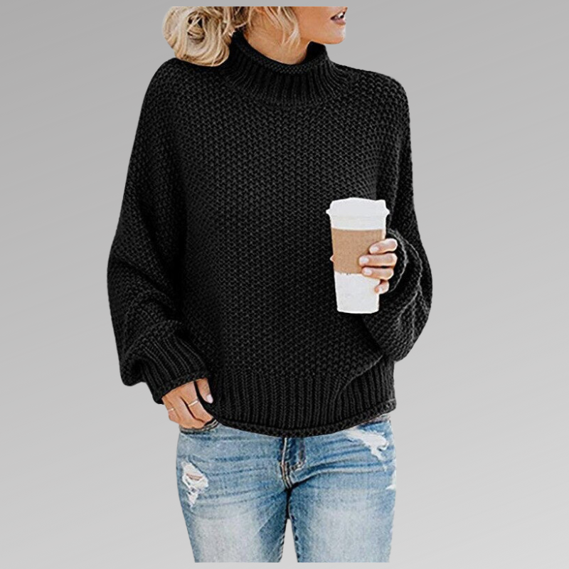 Stilla | Trendig Halvhøj Turtleneck Trøje Til Kvinder