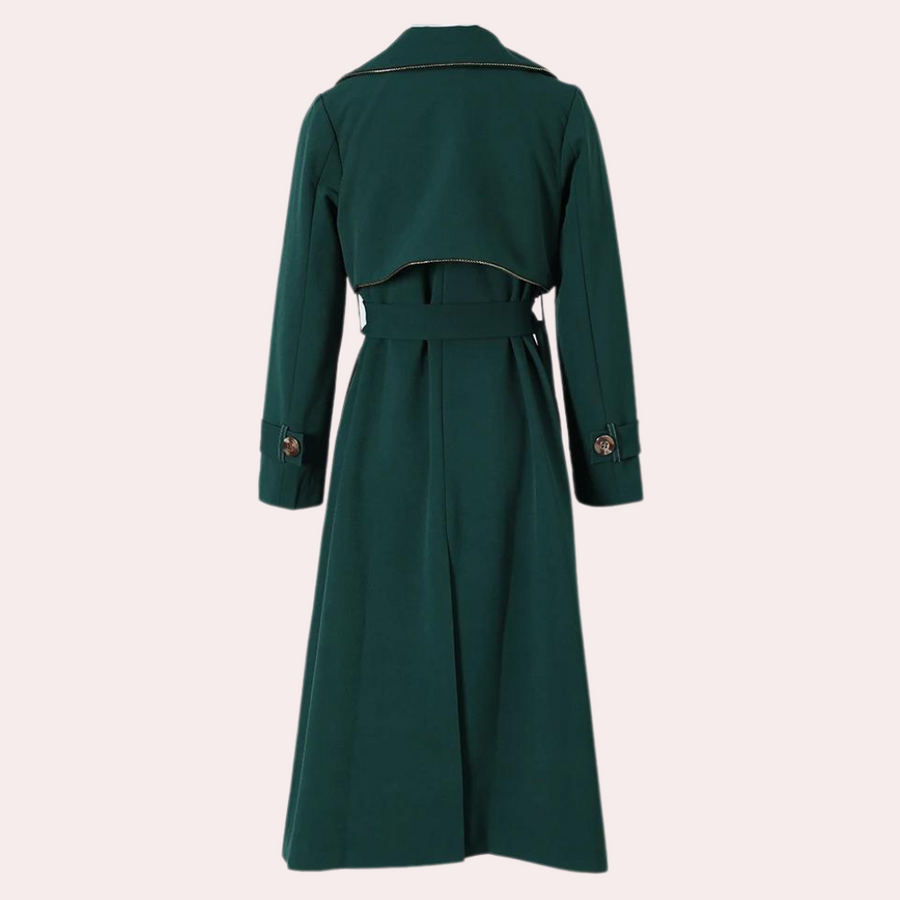 Stilla | Elegant Lang Kvinde Frakke Med Revers