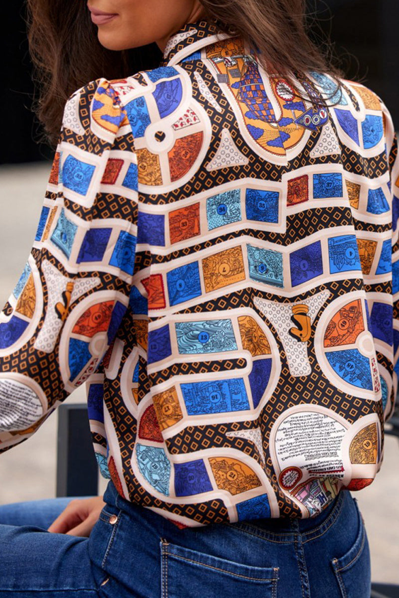 Stilla | Elegante overdele med skjortekrave i trykt patchwork