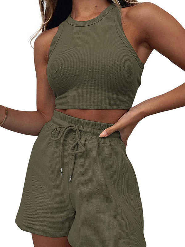 Stilla | Kvinder nye løse ensfarvede afslappede ærmeløse jumpsuit Hot på udsalg