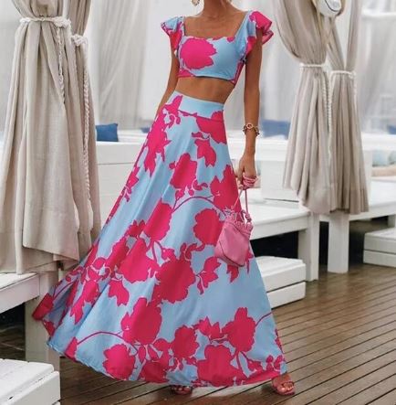 Stilla | Sexet To-delt Sommerkjole Med Boho Print Online nu