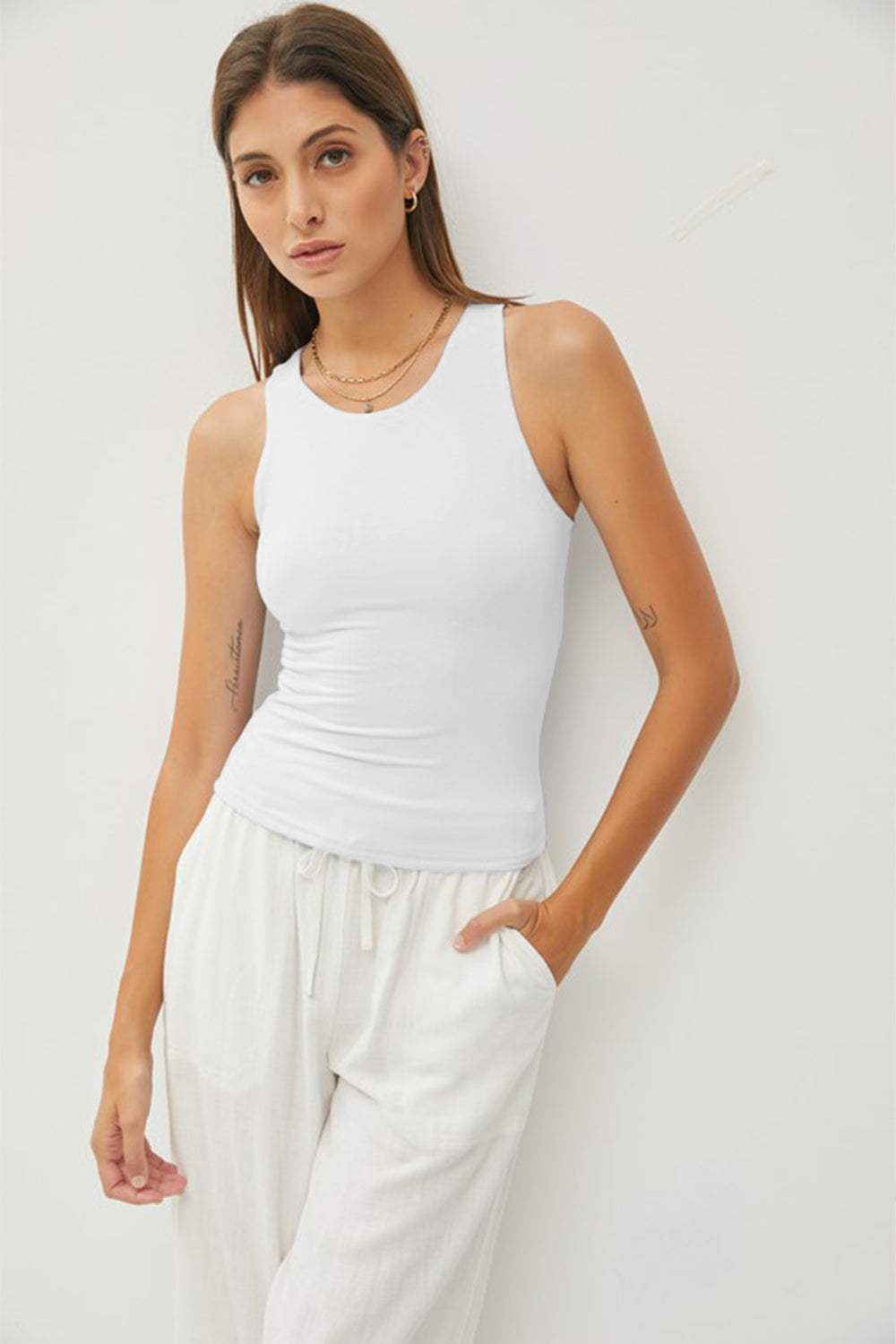 Stilla | Cool Rund Hals Bred Strop Tank