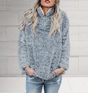 Stilla | Moderne Bluse Med Lange Ærmer og Lynlås