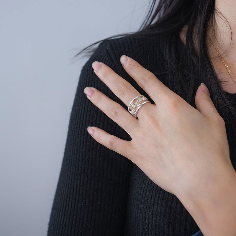 Stilla | Blomst Ring Enkel (sølv)