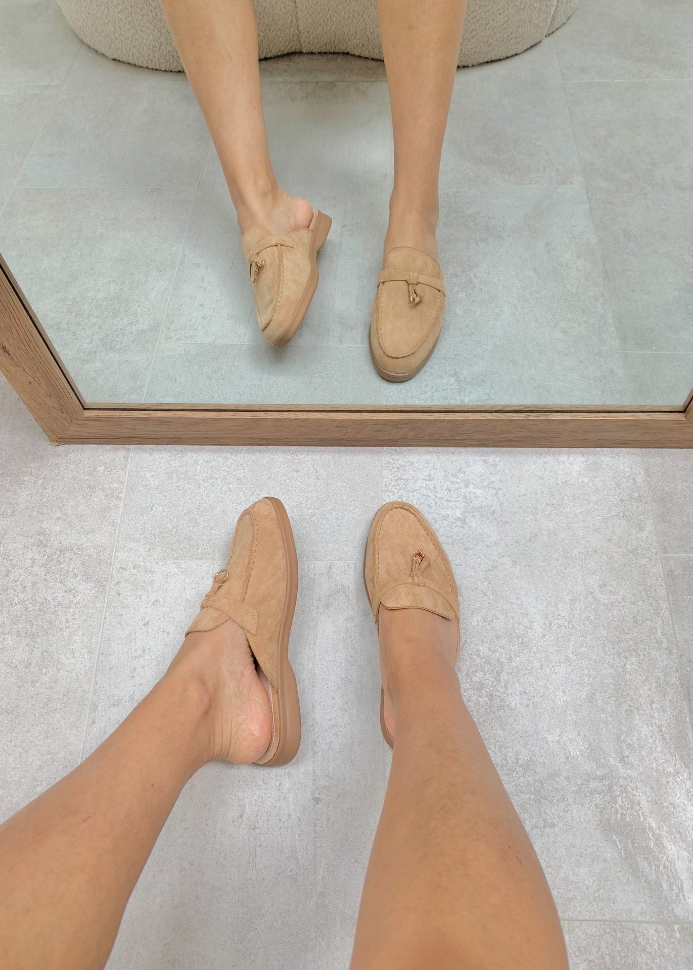 Stilla | Khaki Suede Sommer Hyttesko Med Frynsere Online nu
