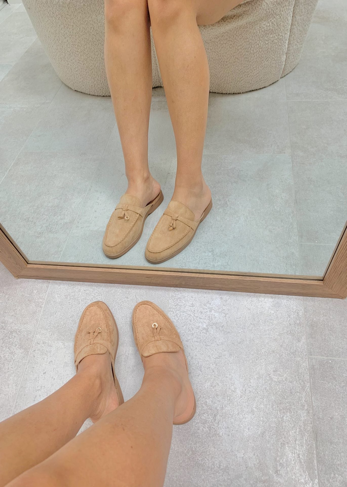 Stilla | Khaki Suede Sommer Hyttesko Med Frynsere Online nu