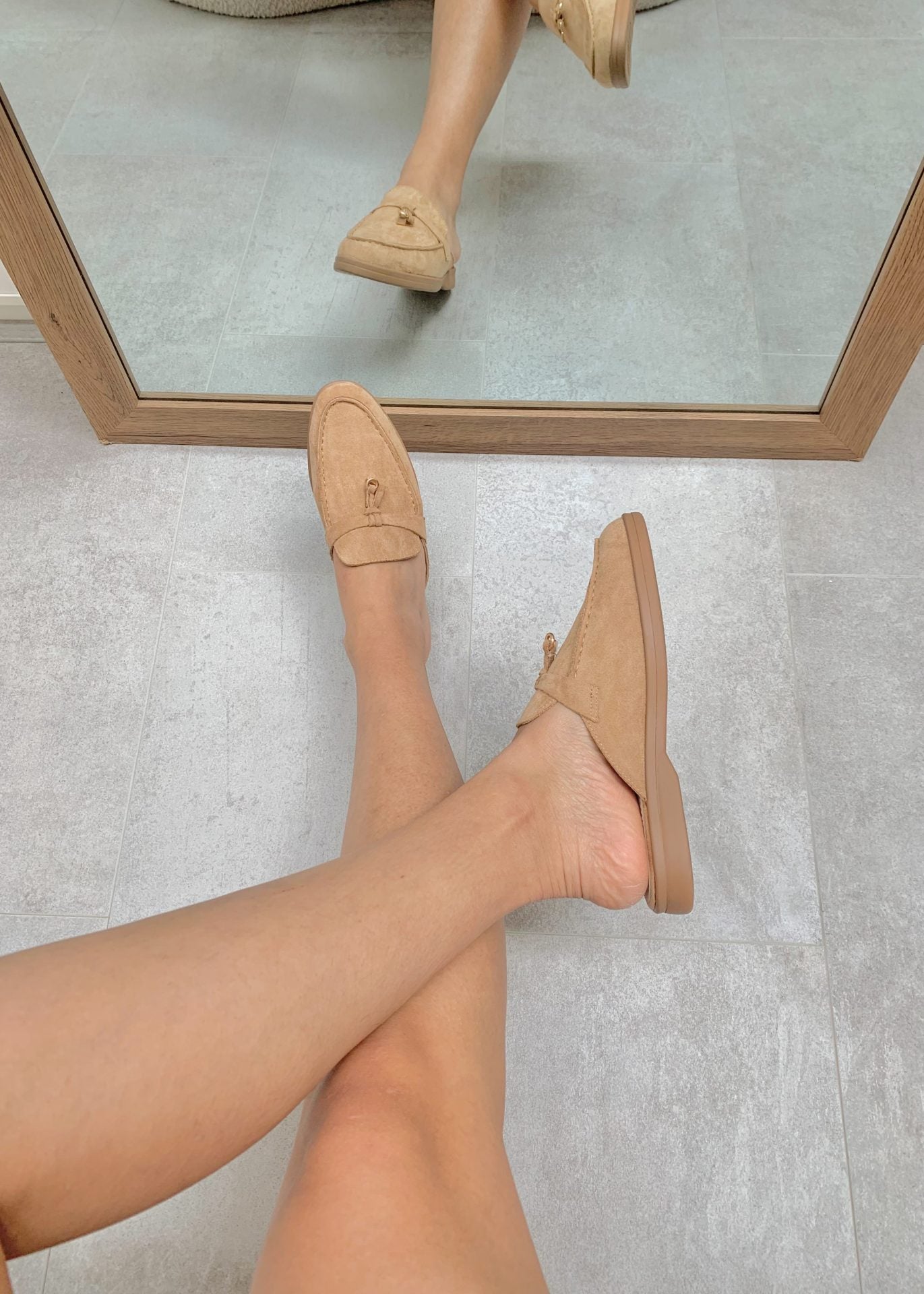 Stilla | Khaki Suede Sommer Hyttesko Med Frynsere Online nu