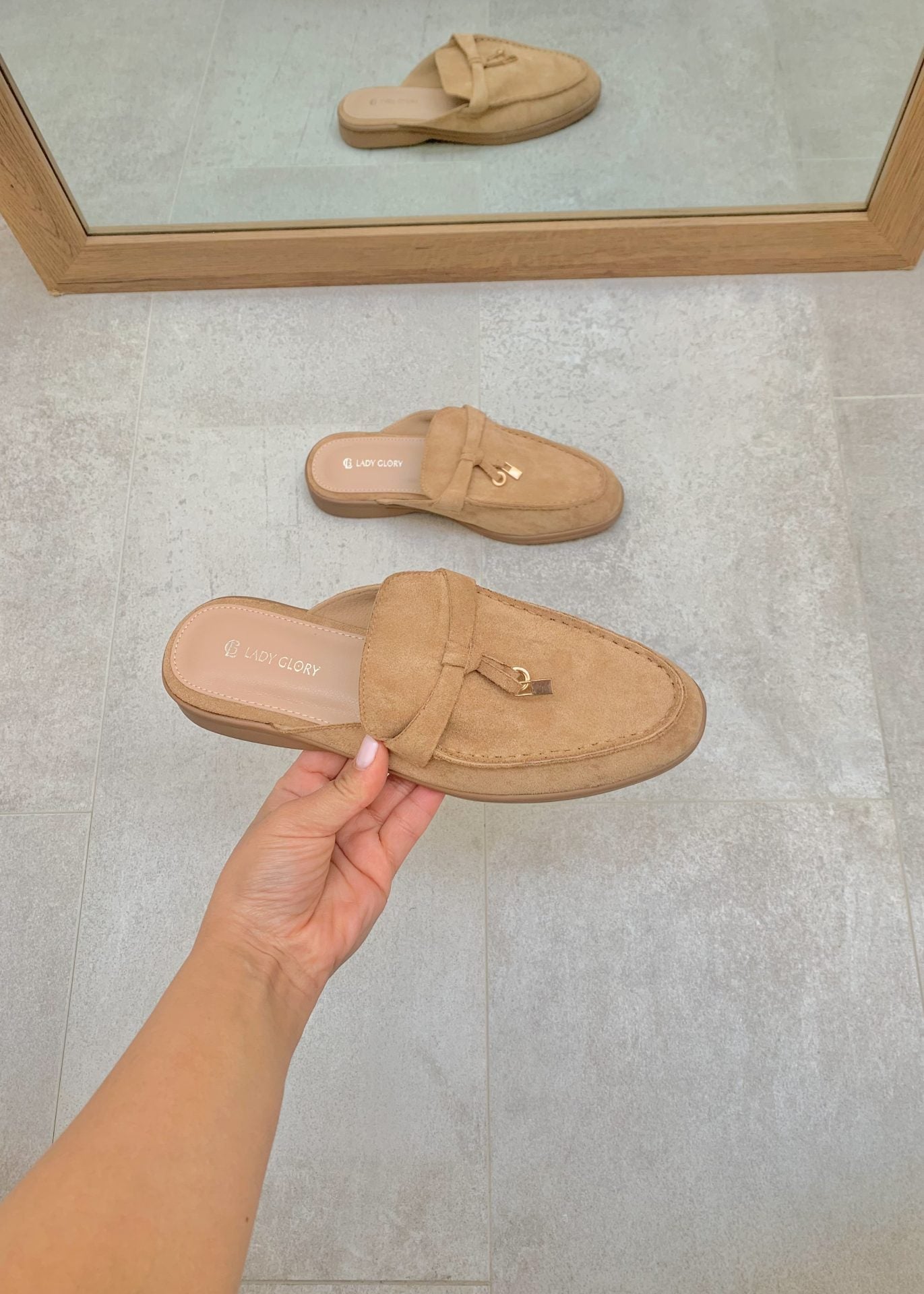 Stilla | Khaki Suede Sommer Hyttesko Med Frynsere Online nu