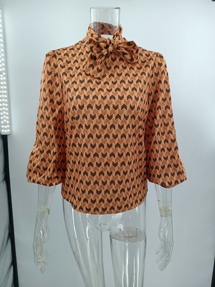 Stilla | Elegant 3/4 Bred Ærme Print Top