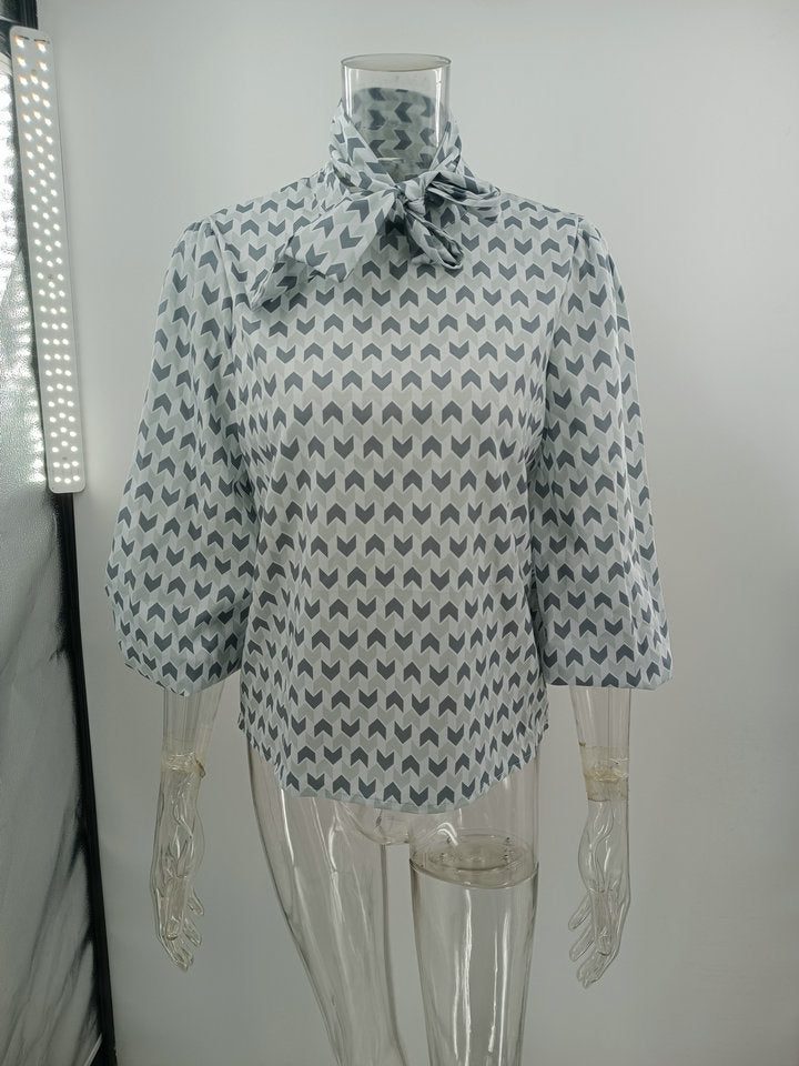 Stilla | Elegant 3/4 Bred Ærme Print Top