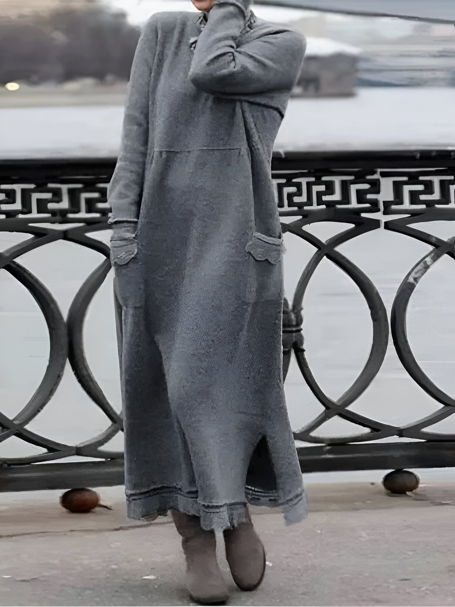 Stilla | Hyggeligt Velour Sweatshirt Kjole Online salg