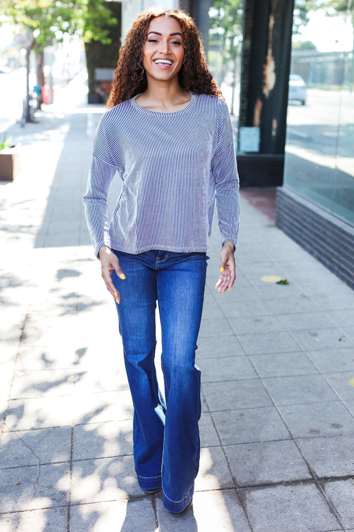Stilla | Hej Smuk Dolman Pullover Rippet Blå
