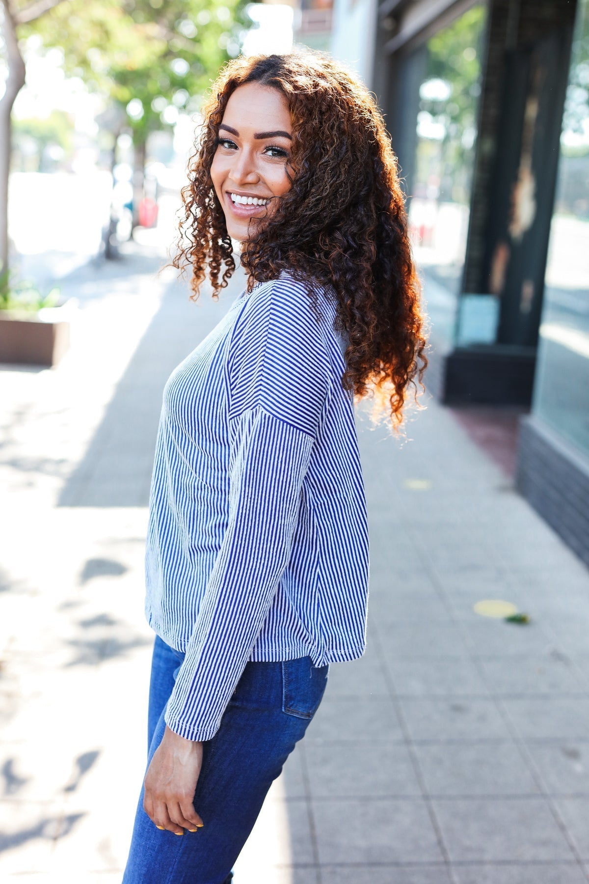 Stilla | Hej Smuk Dolman Pullover Rippet Blå