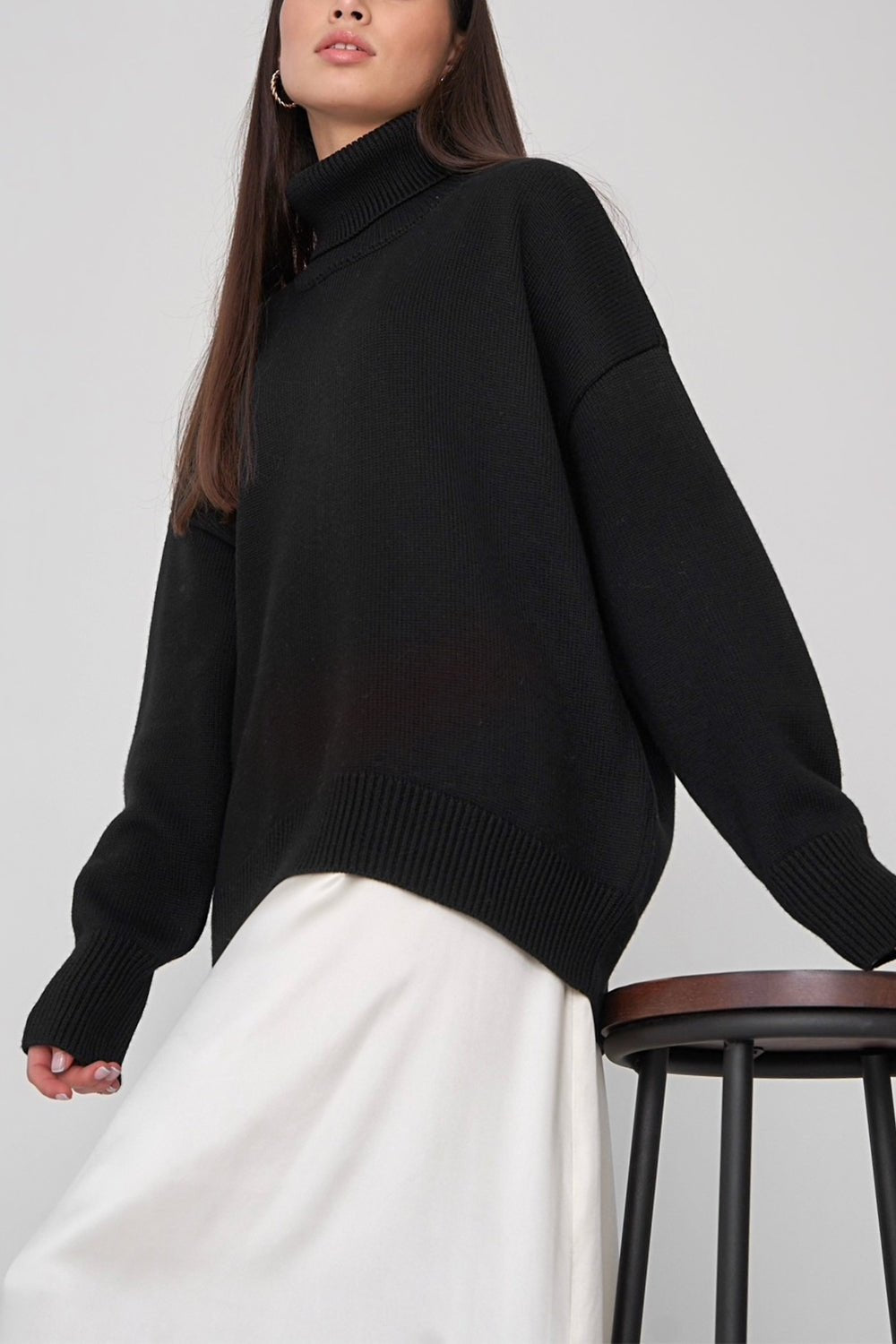 Stilla | voluminøs rullekravesweater til kvinder All match stil Online nu