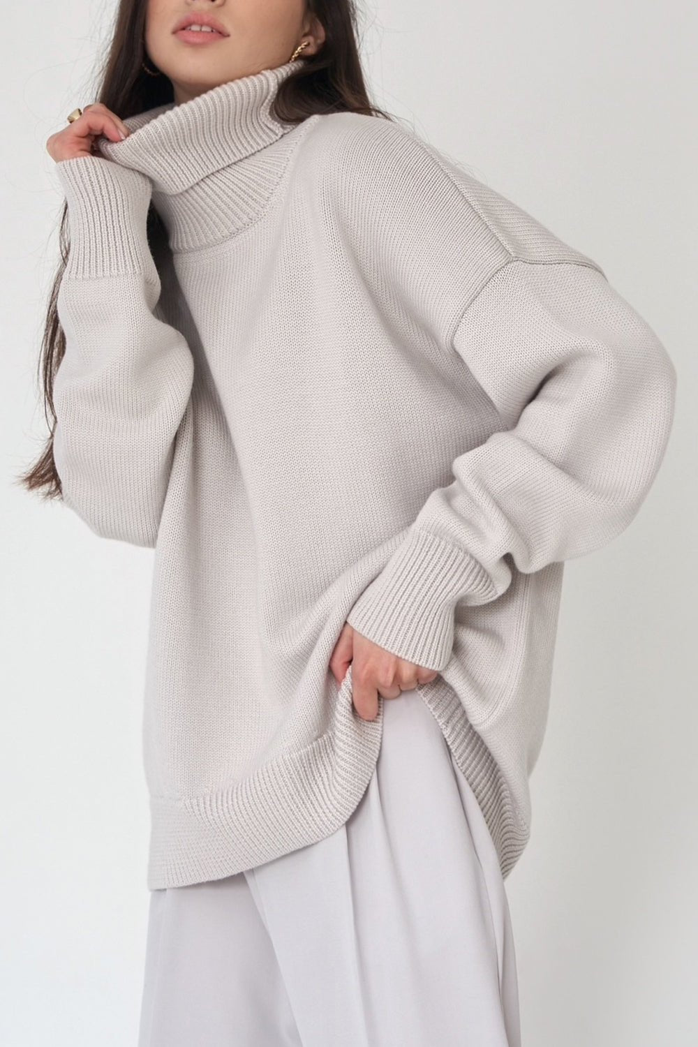 Stilla | voluminøs rullekravesweater til kvinder All match stil Online nu