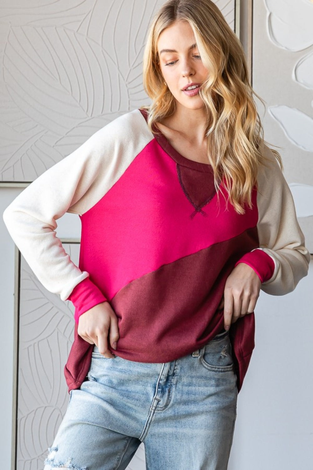 Stilla | Hopely Langærmet T-shirt Farveblok Levere