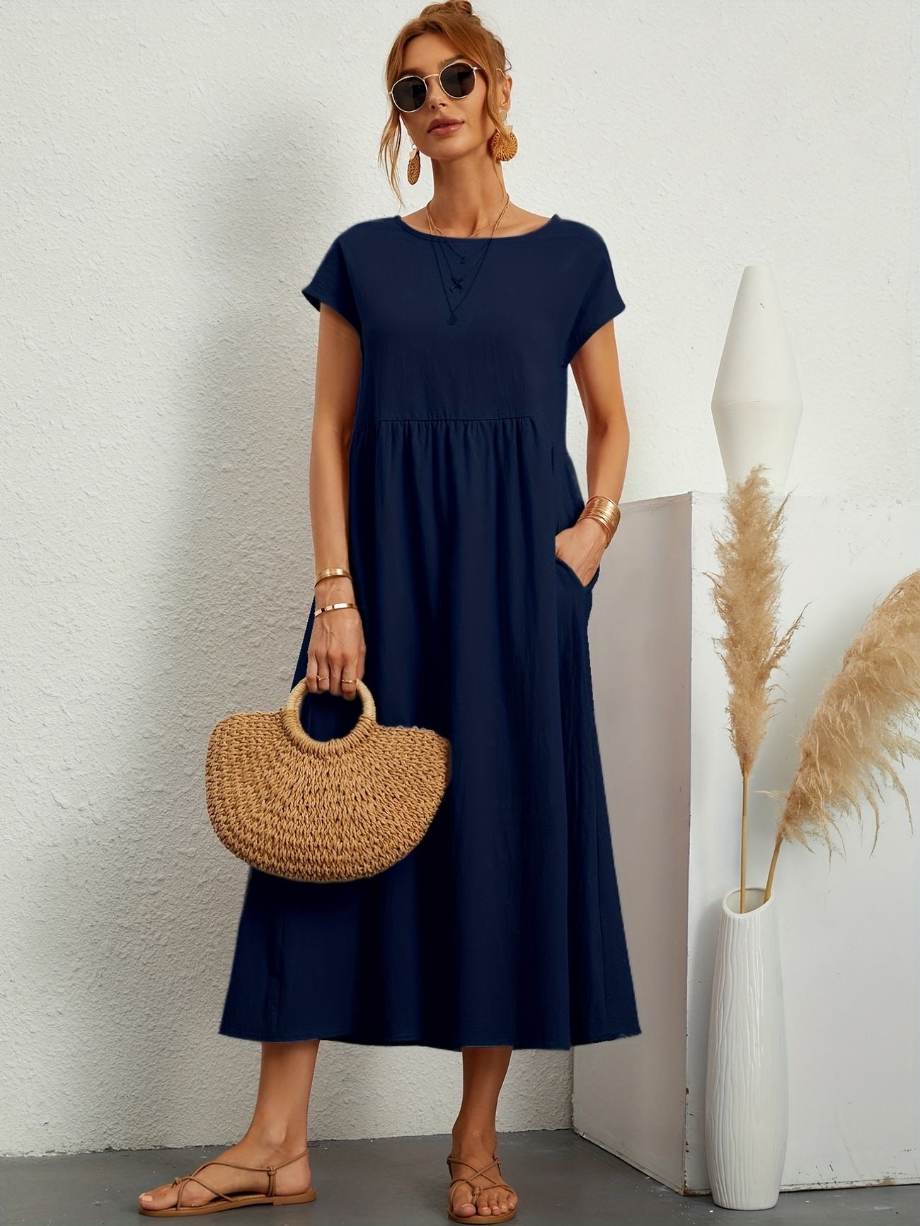 Stilla | O-Neck Casual Dress Online nu
