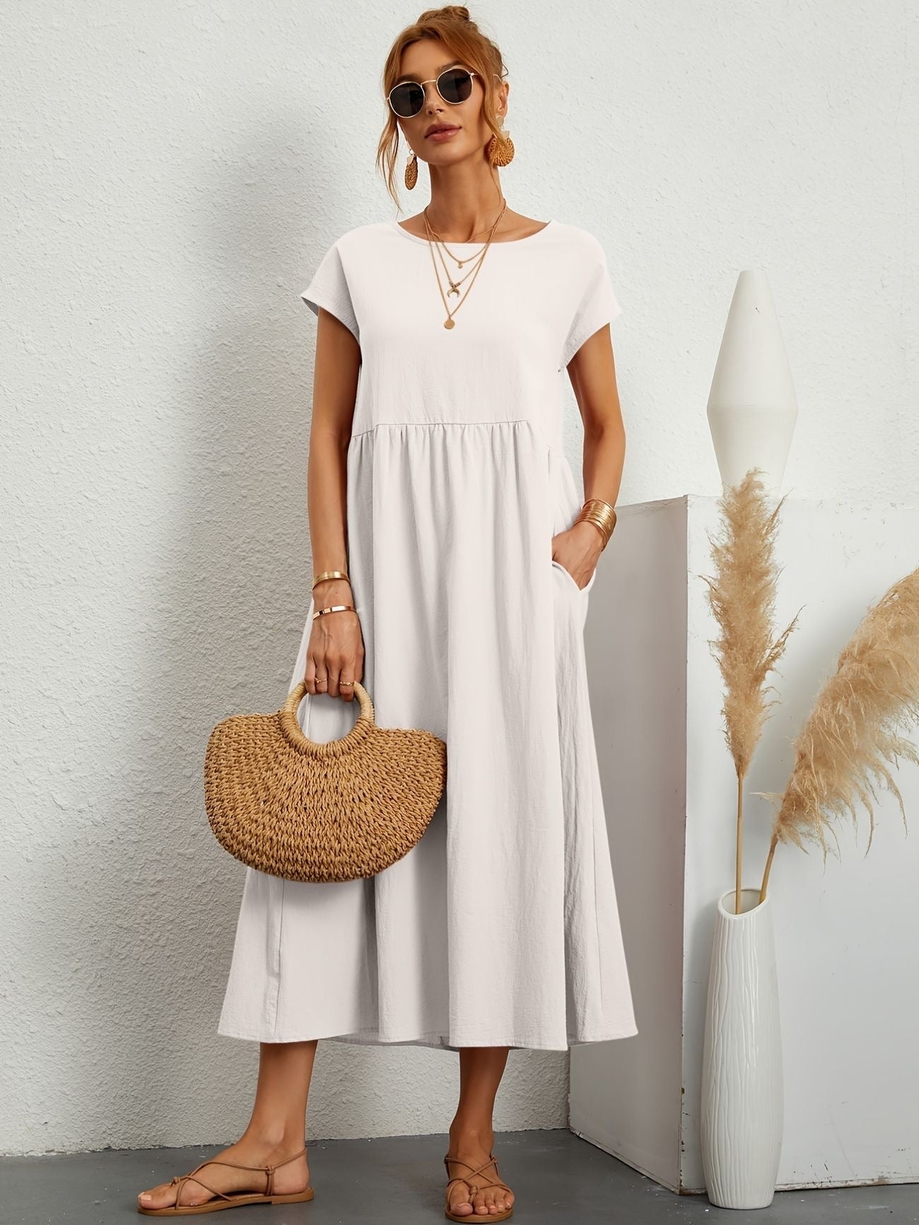 Stilla | O-Neck Casual Dress Online nu