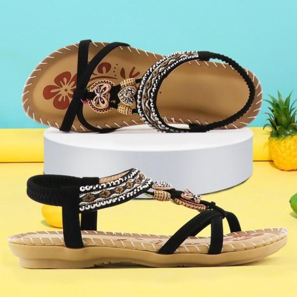 Stilla | Sandaler Med Elastikbånd og Blød Platform