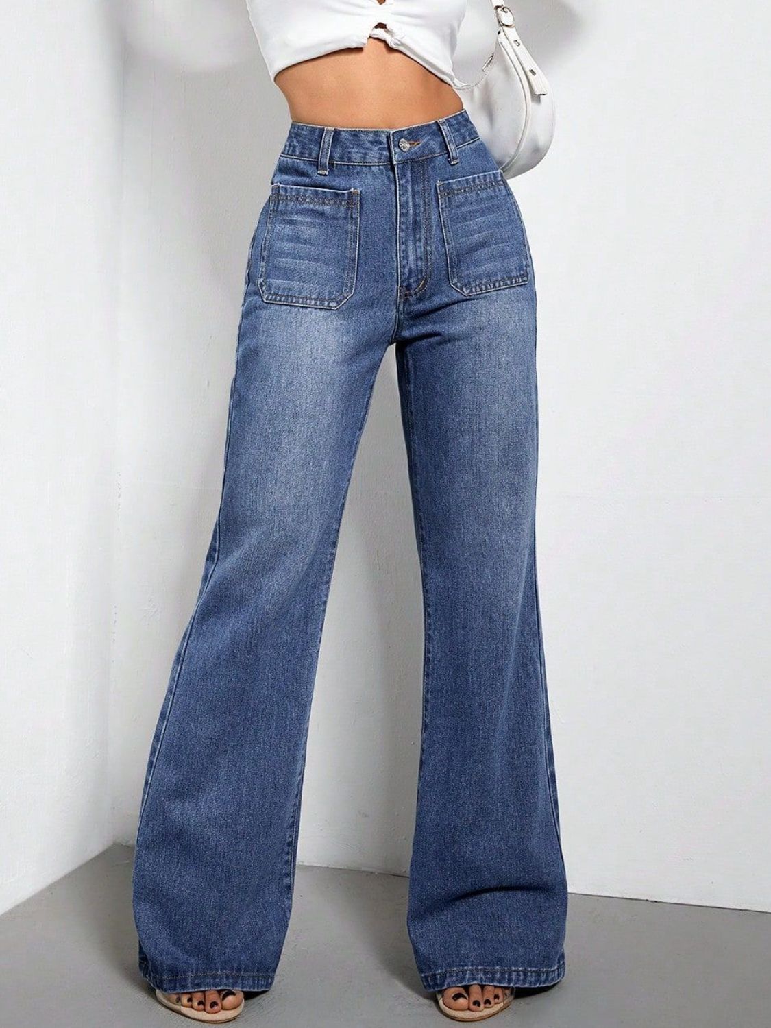 Stilla | Talje Bootcut Jeans med Lommer Online
