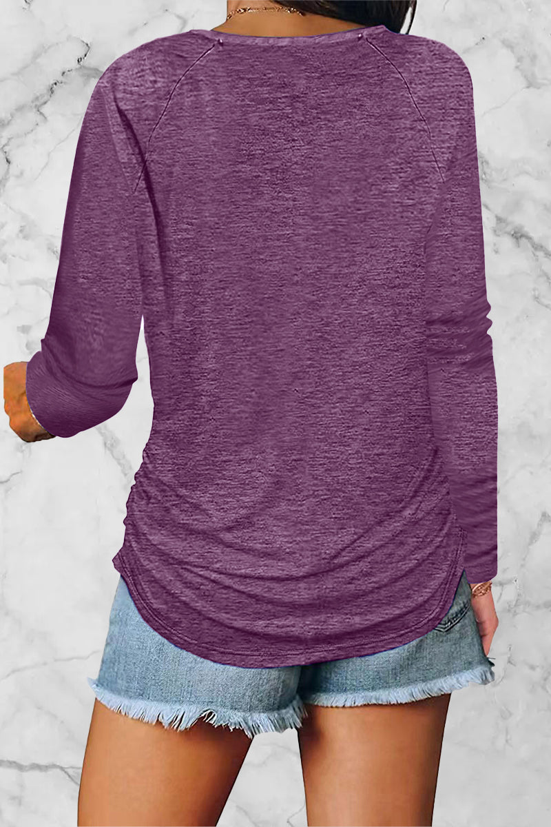 Stilla | Afslappet Solid Fold V-hals Toppe