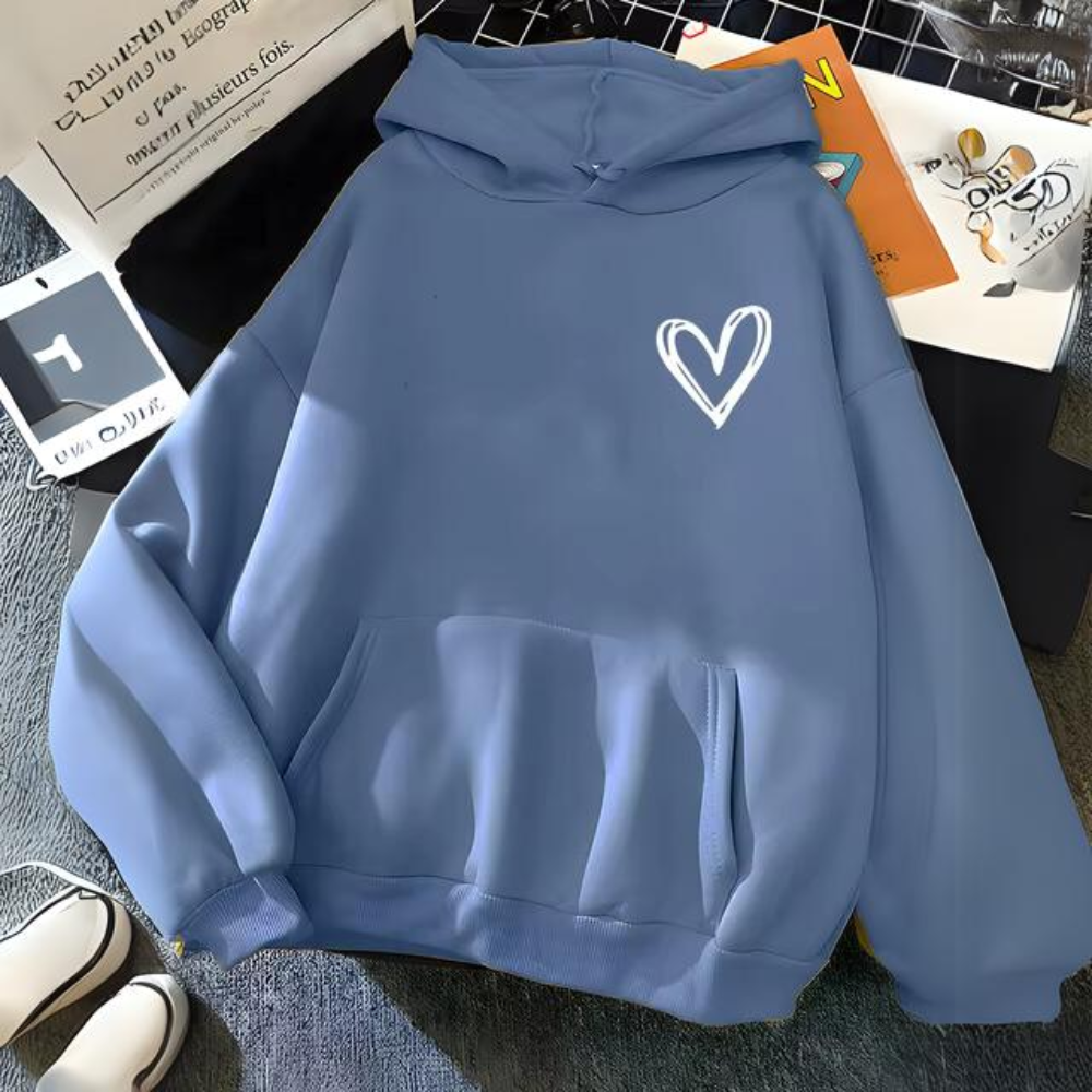 Stilla | Sweatshirt med et enkelt hjerteprint Mode